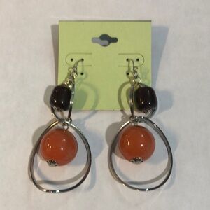 New Brown,orange and silver Dangle Earrings